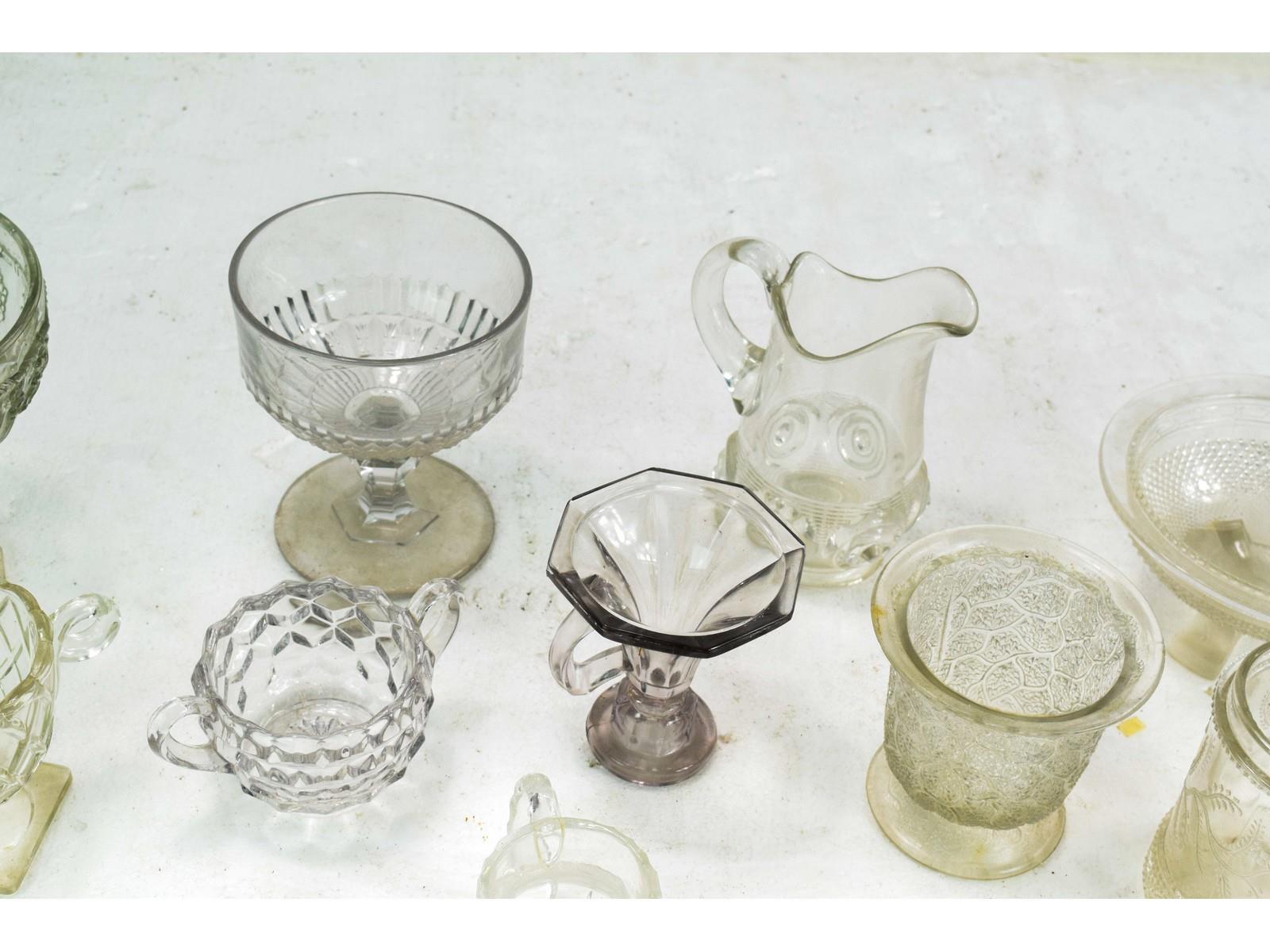 Lot of Pressed/Cut Glass Items 22 Pieces