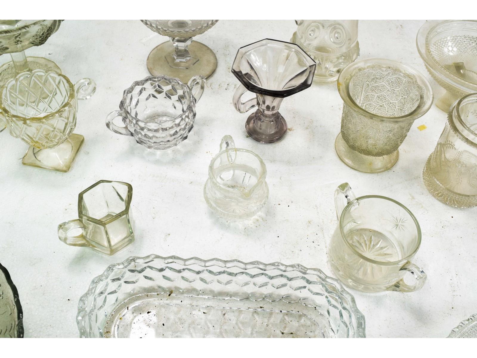 Lot of Pressed/Cut Glass Items 22 Pieces