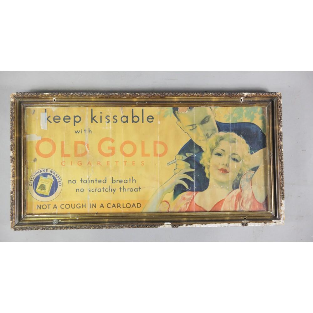 Framed Old Gold Cigarette Advertisement