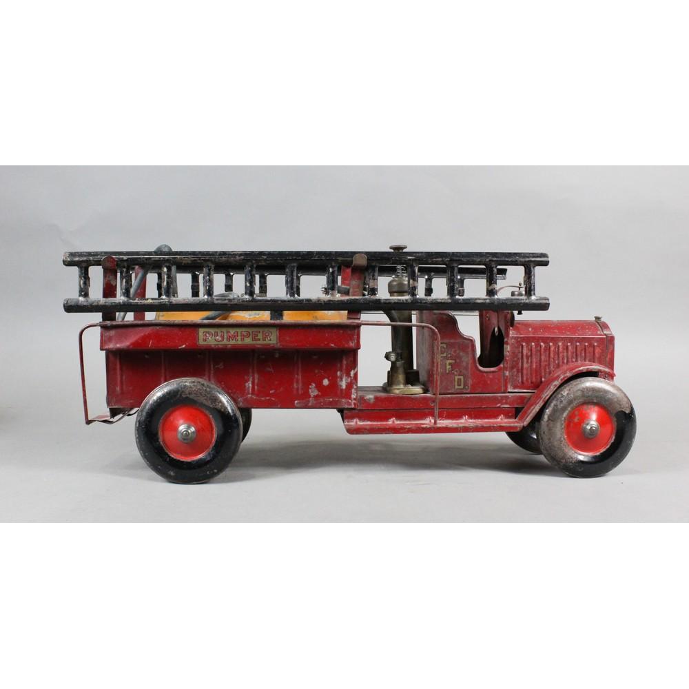 Structo Pressed Steel Fire Truck Toy