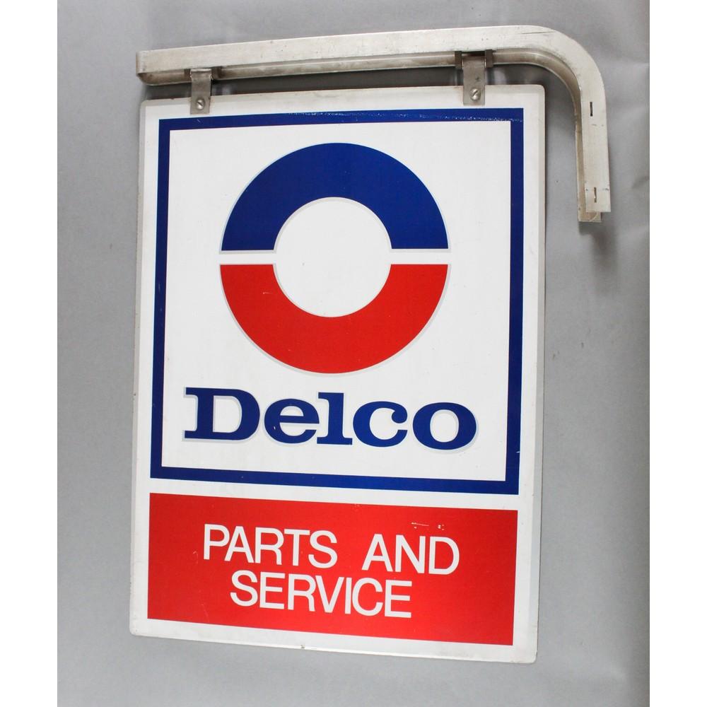 Vintage Hanging Delco Sign