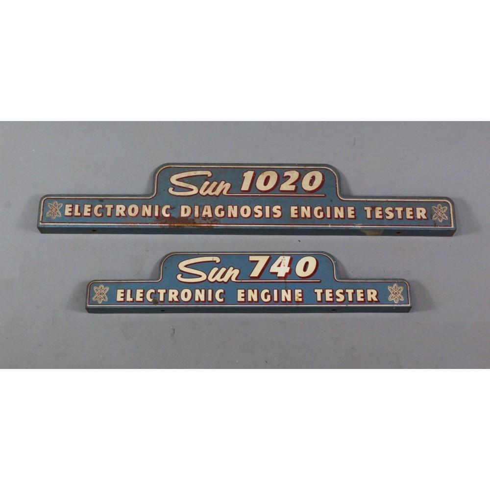 "Sun" Electronic Engine Tester Signs (2)