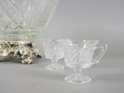 Pressed Glass Punch Bowl Set