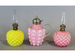 Small Glass Blown Hurricane Lamps (3)