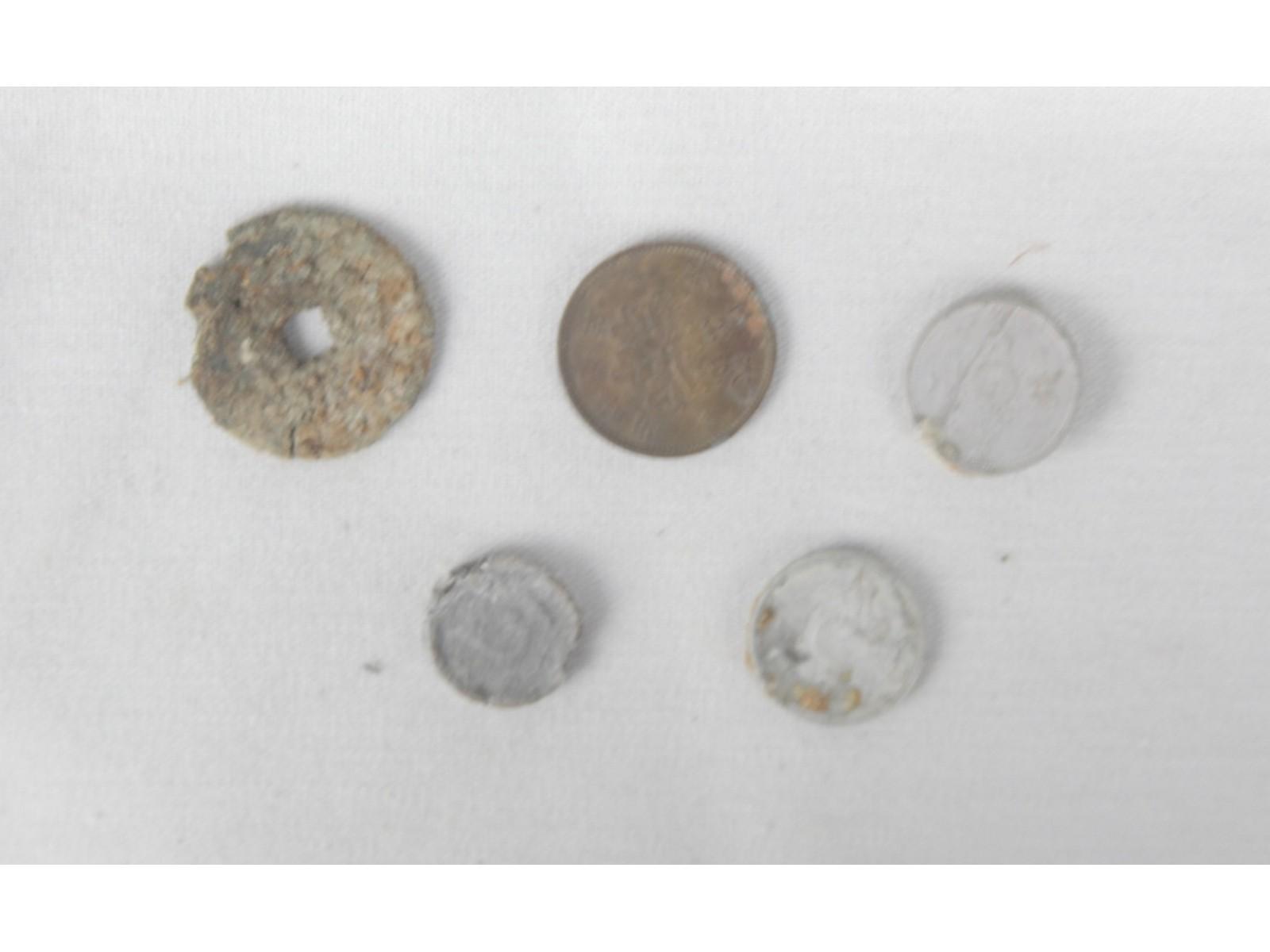 Iwo Jima & Okinawa Japanese & Chinese Coins (5)