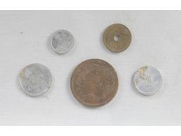 Iwo Jima & Okinawa Japanese & Chinese Coins (5)