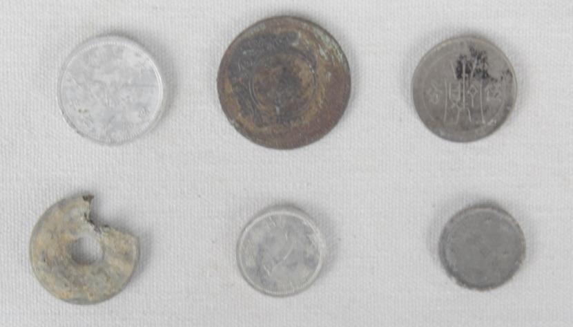 Iwo Jima & Okinawa Japanese & Chinese Coins (6)