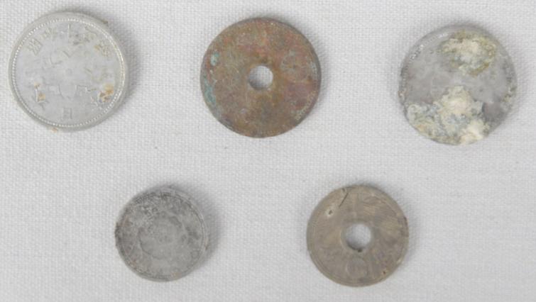 Iwo Jima & Okinawa Japanese & Chinese Coins (5)