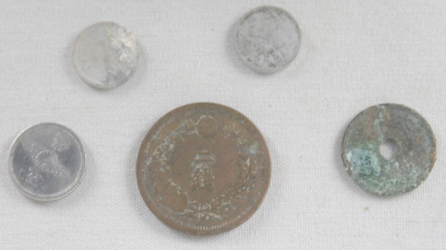 Iwo Jima & Okinawa Japanese & Chinese Coins (5)