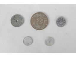 Iwo Jima & Okinawa Japanese & Chinese Coins (5)