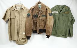 US Military Uniform Lot & Repro Flight Jacket (3)