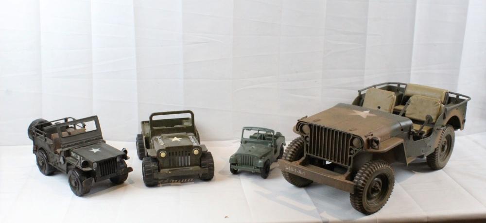 4 US Army Toy Jeeps