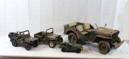 4 US Army Toy Jeeps