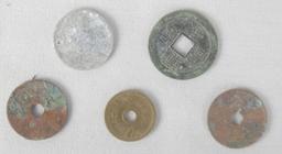 Iwo Jima & Okinawa Japanese & Chinese Coins (5)