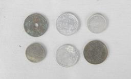 Iwo Jima & Okinawa Japanese & Chinese Coins (6)