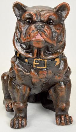 Large Cast Iron Bull Dog Bank