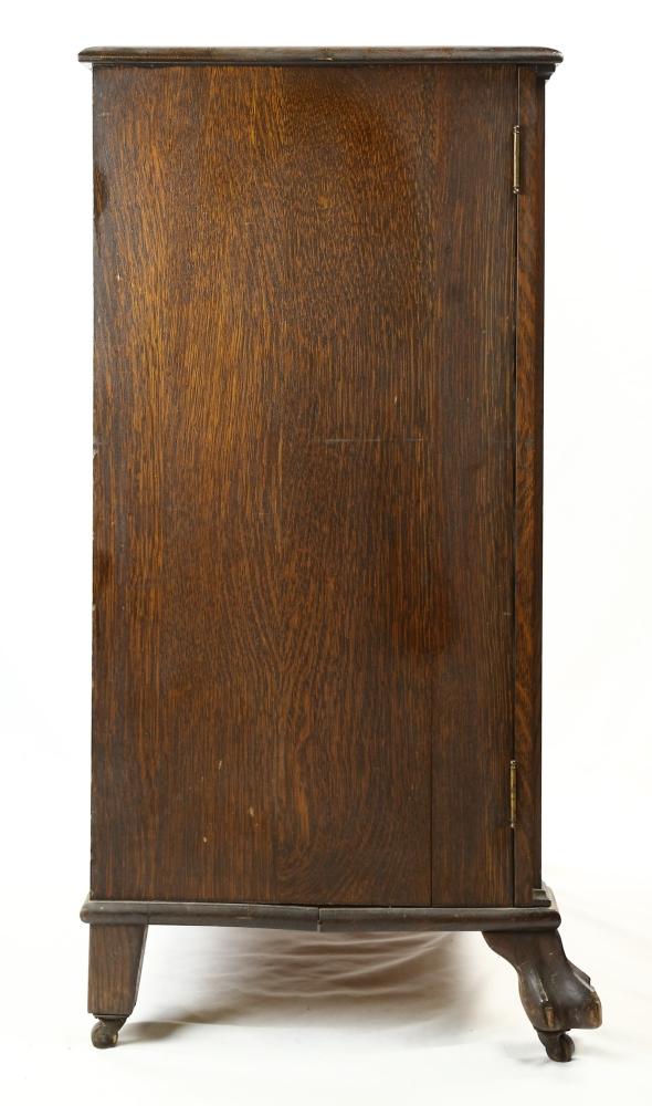 Oak Five Drawer Cylinder Record Cabinet