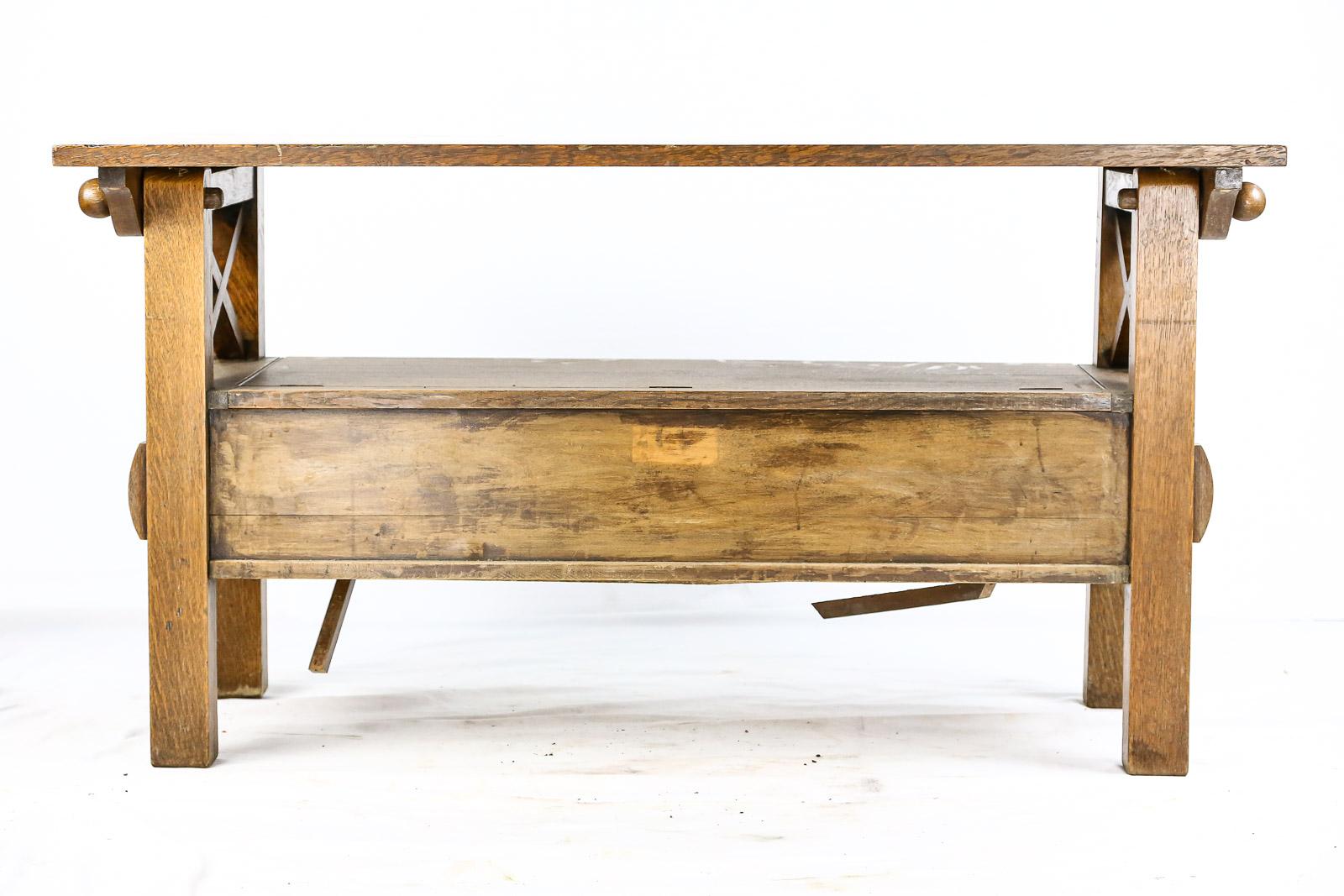 Convertible Oak Coffee Table Bench