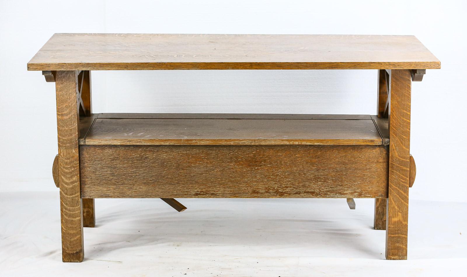 Convertible Oak Coffee Table Bench