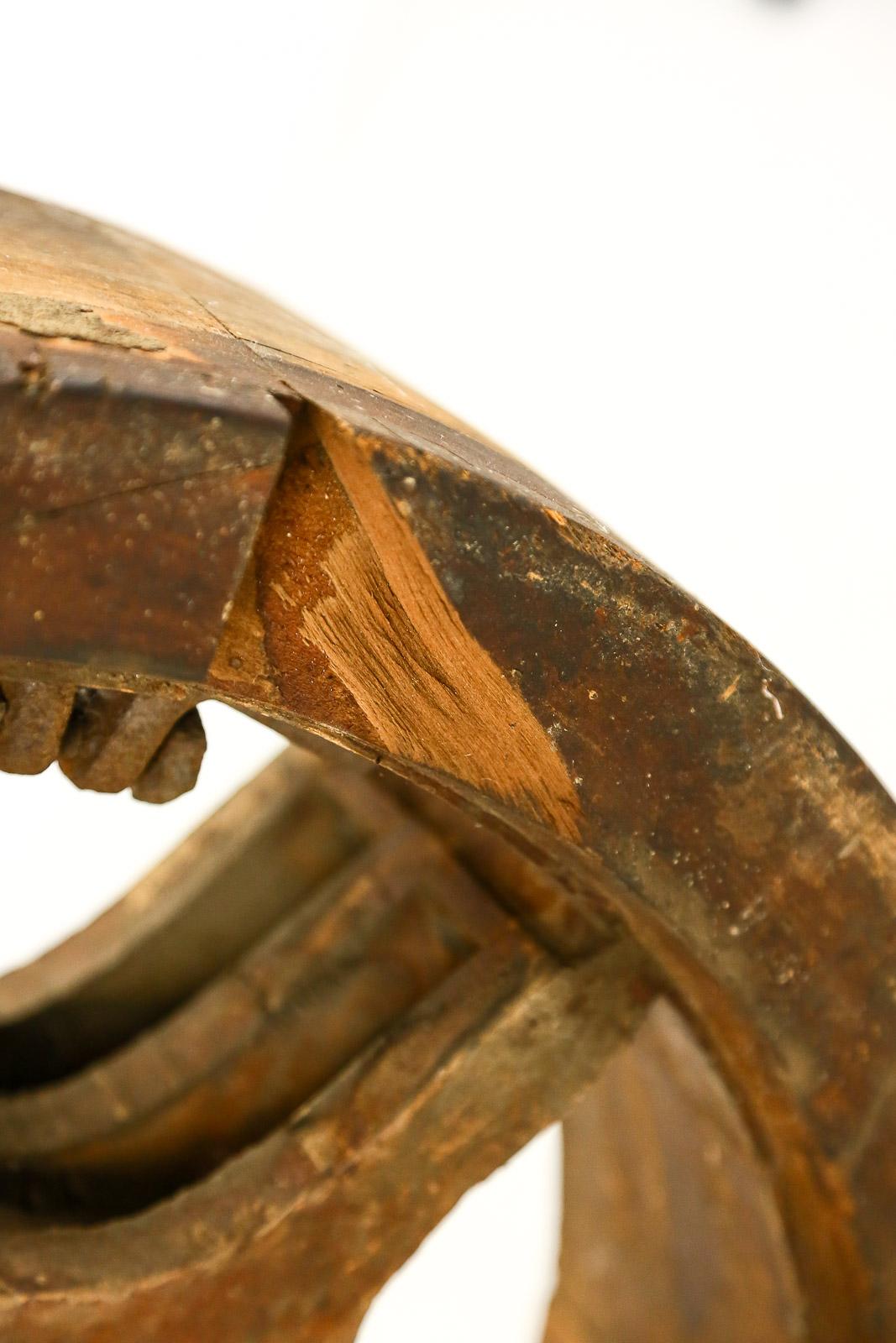 Vintage Wood Wheel for Line Shafther