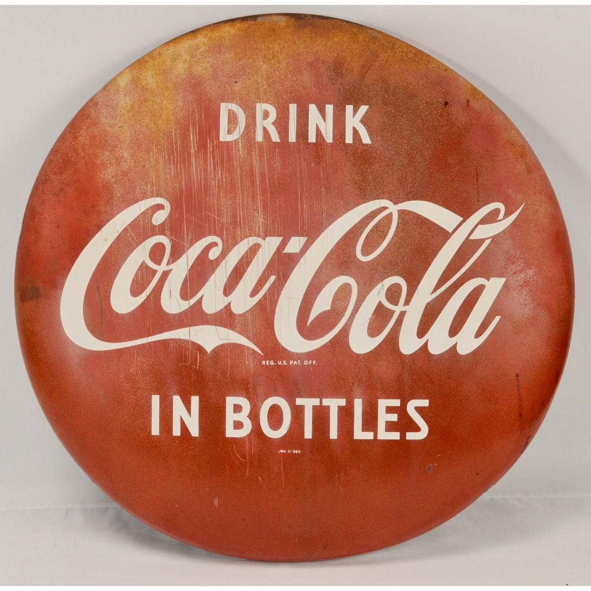 Vintage Original Drink Coca-Cola 24" Button Sign