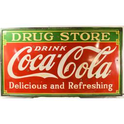 Vintage Large Coca-Cola Porcelain Outdoor Sign