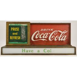 Antique Coca-Cola Bar Back Ad Light Up Sign