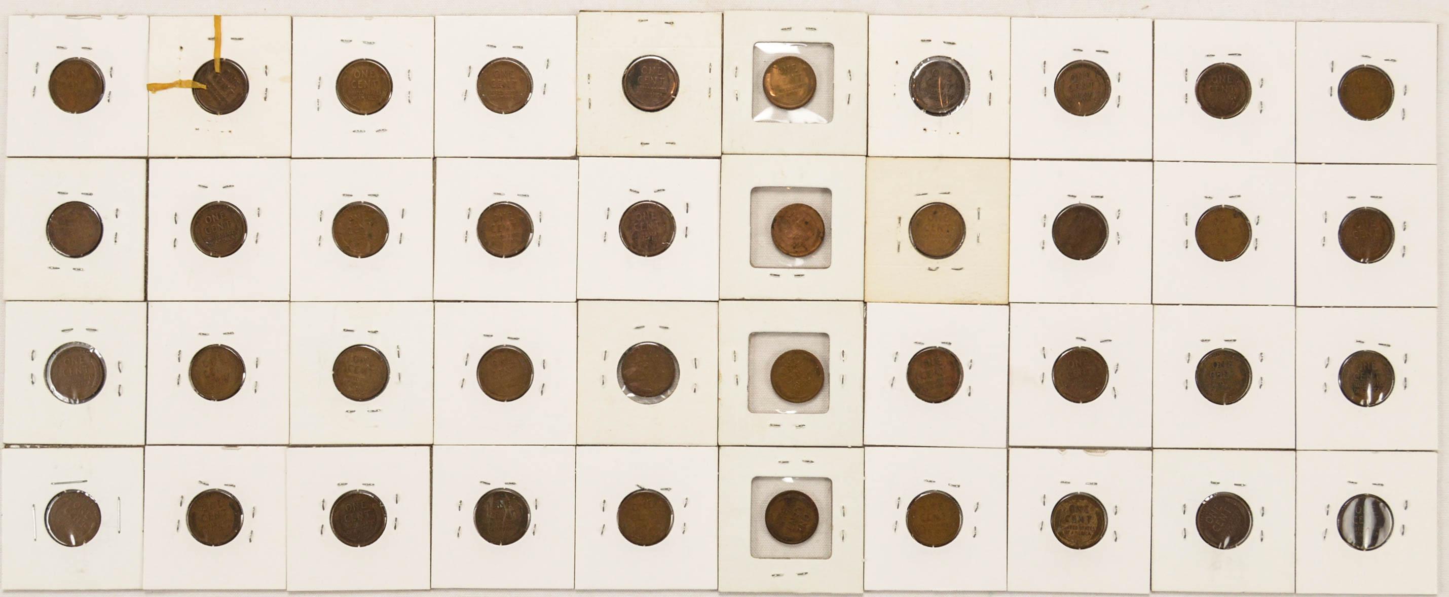 Lot of 40 Carded Wheat Pennies