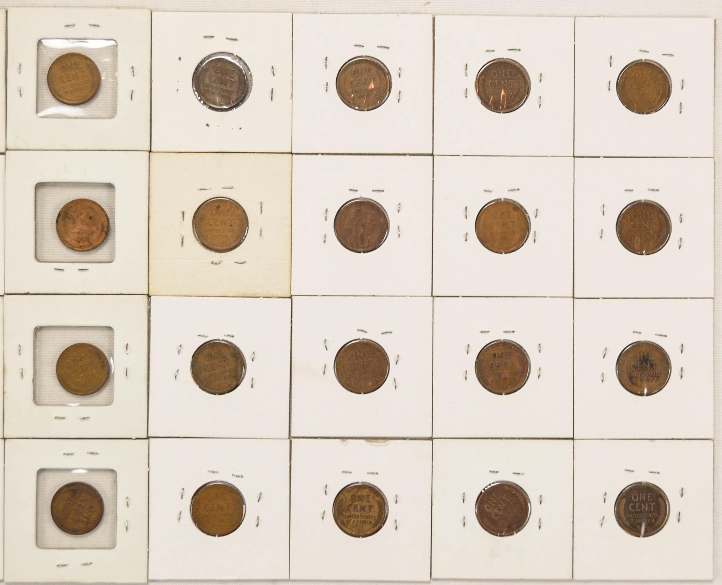 Lot of 40 Carded Wheat Pennies