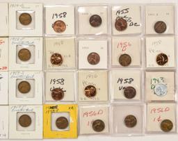 Lot of 40 Carded Wheat Pennies