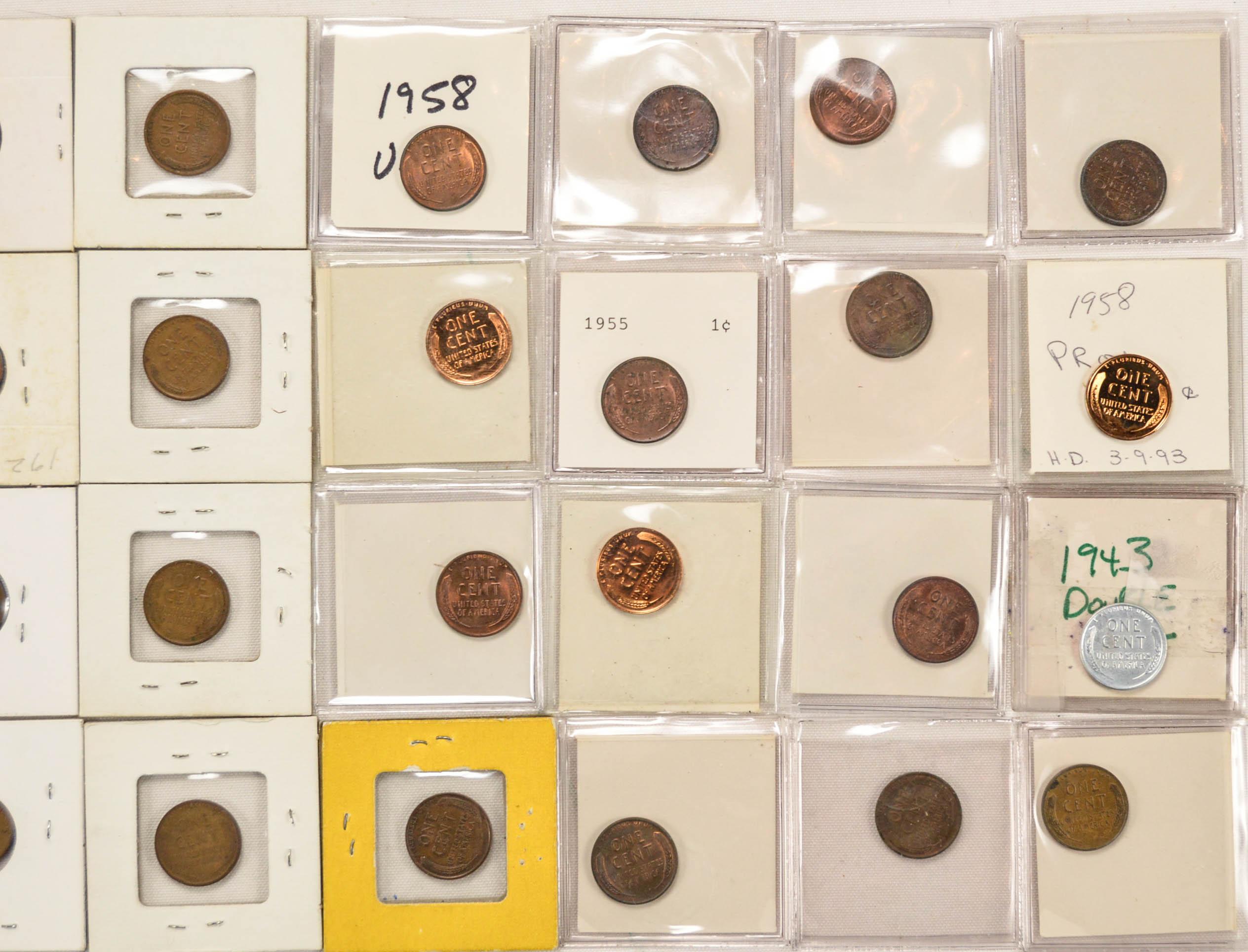 Lot of 40 Carded Wheat Pennies