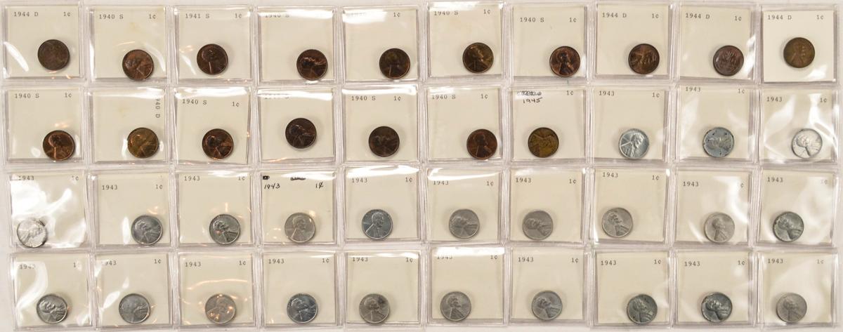 Lot of 40 Carded Wheat Pennies