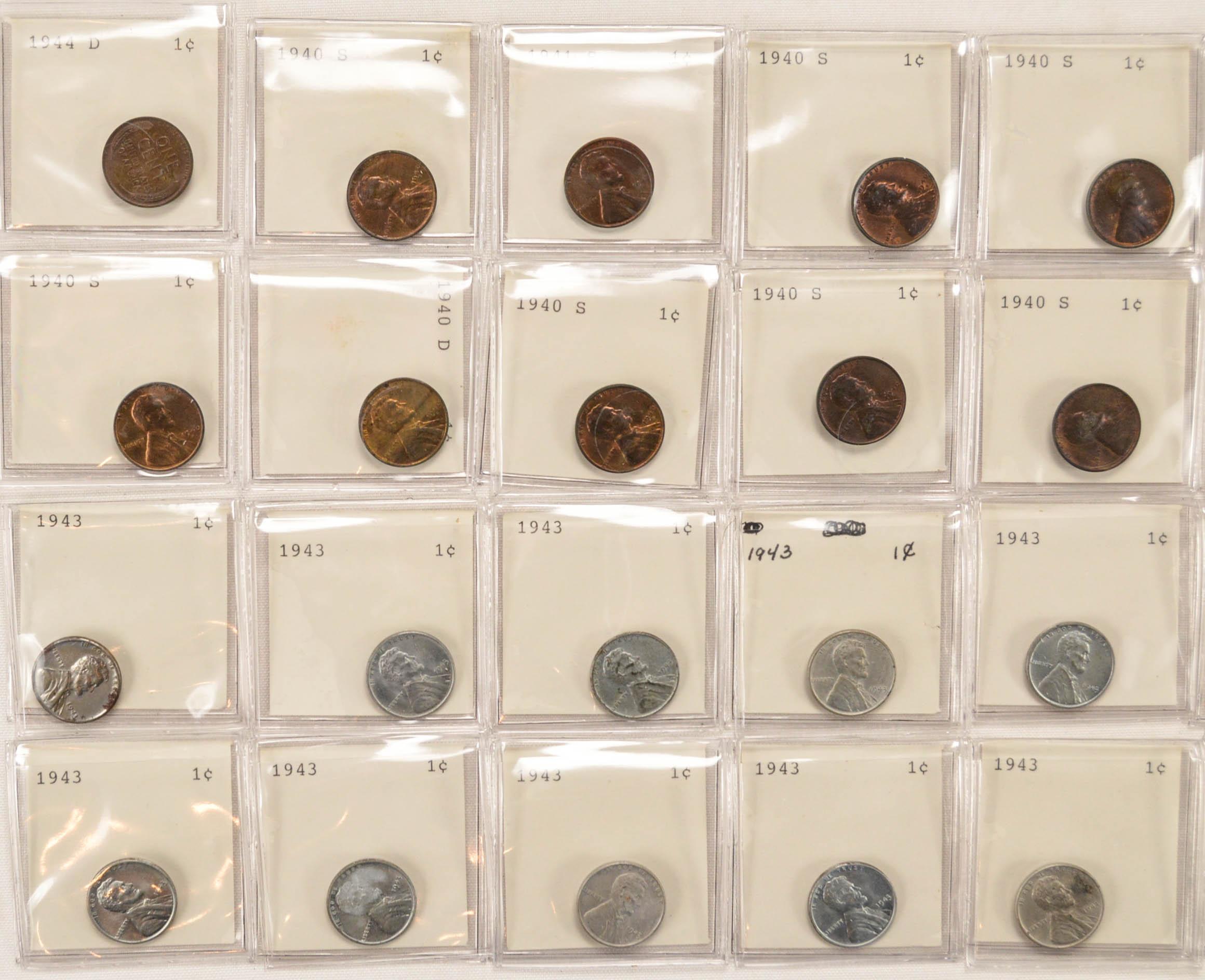 Lot of 40 Carded Wheat Pennies