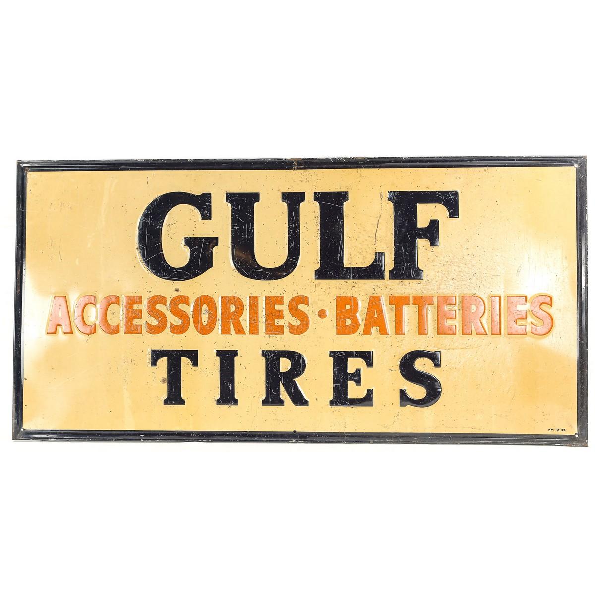 Gulf Tires Single Sided Embossed Sign