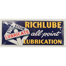 Metal Enameled Richlube Sign