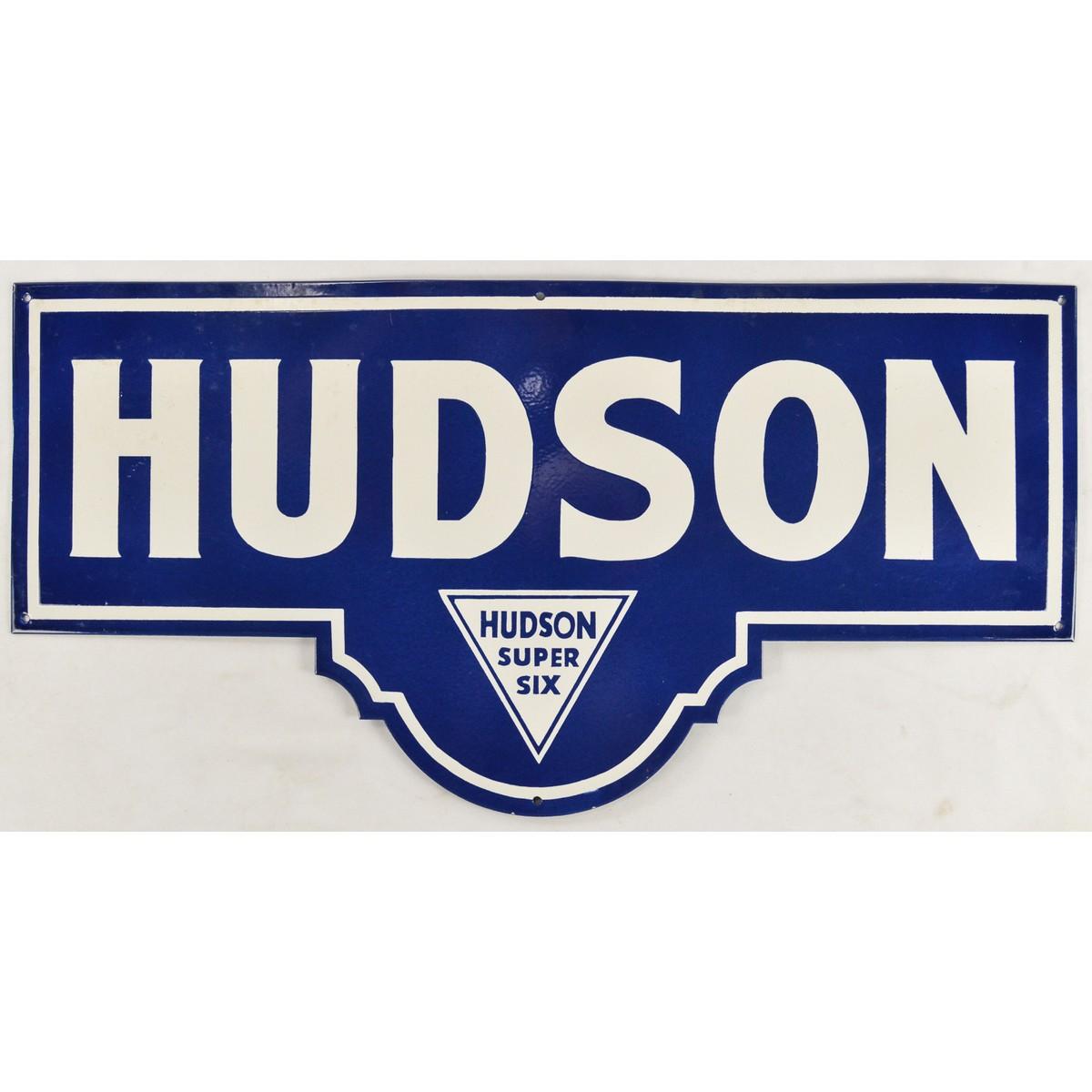 Metal Enameled Hudson Super Six Sign