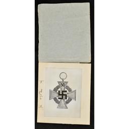 WWII German Catalog Artwork & Cased Medal