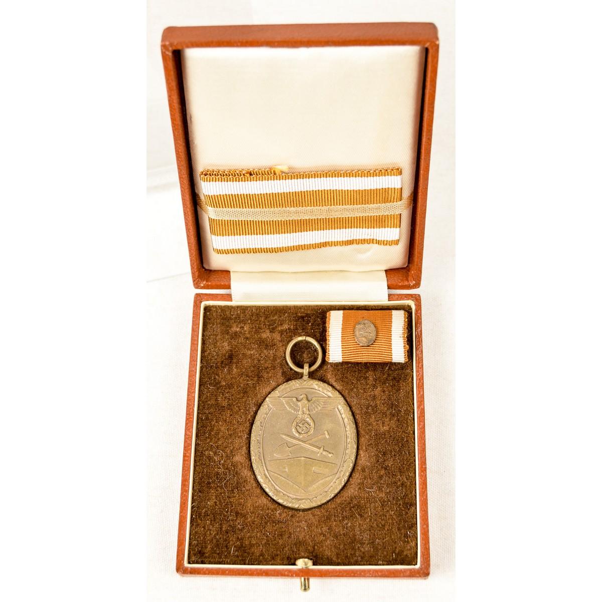WWII German Cased Medal and Artwork