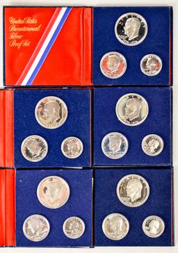 5 Bicentennial Silver Proof Sets