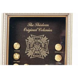 The Thirteen Original Colonies Framed Buttons