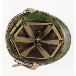 WWII M1 Helmet and Liner, Fixed Bale