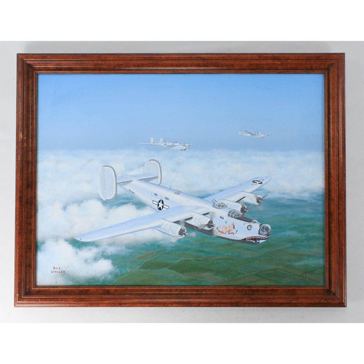 Bob Weiler "B-24 Bomber Impatient Lady" Painting