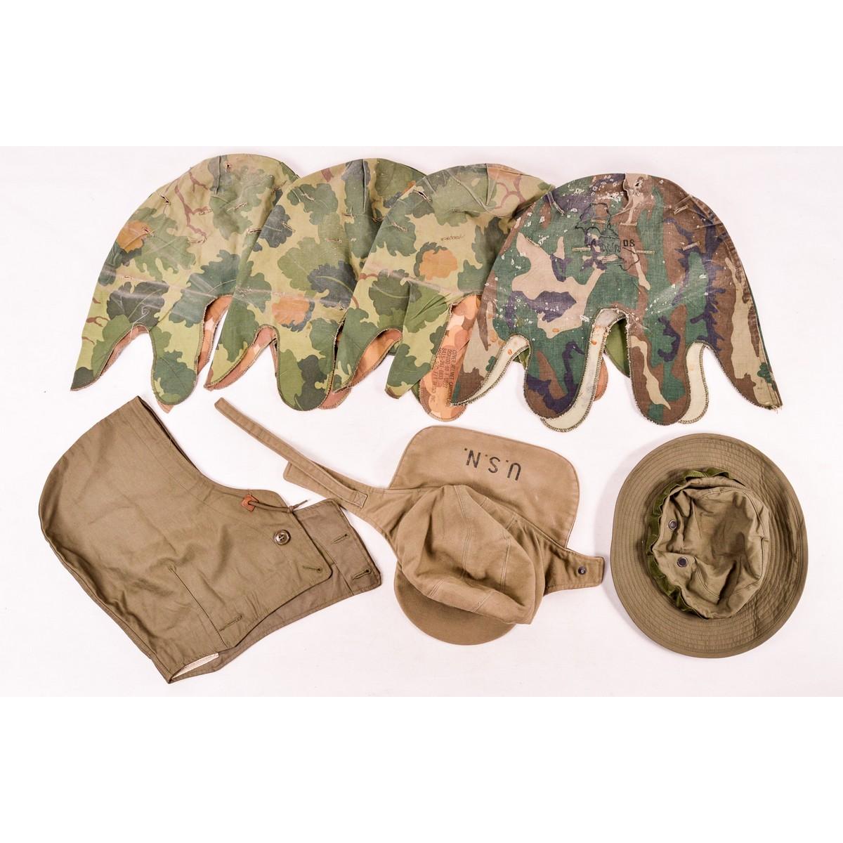 Lot of US Military Hats, Helmet Covers, and More