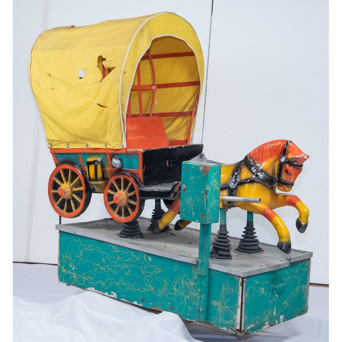 Vintage Coin-Op Covered Wagon Kiddie Ride