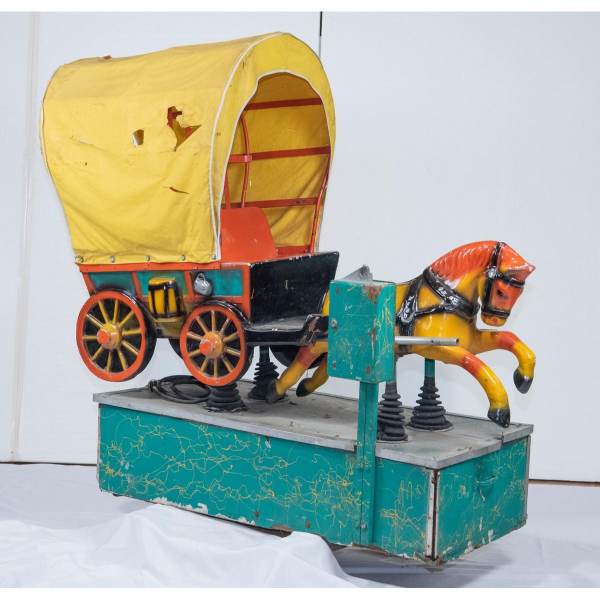 Vintage Coin-Op Covered Wagon Kiddie Ride