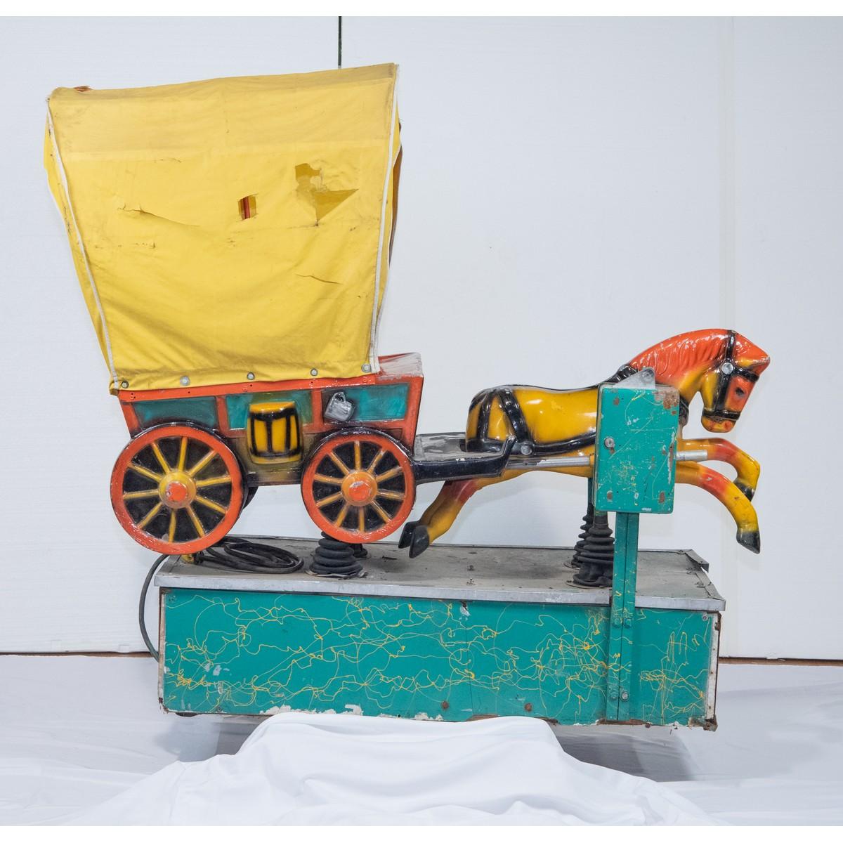 Vintage Coin-Op Covered Wagon Kiddie Ride