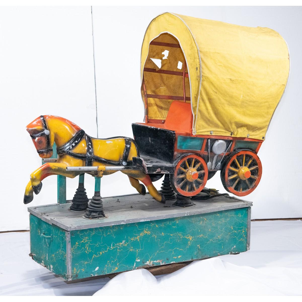 Vintage Coin-Op Covered Wagon Kiddie Ride