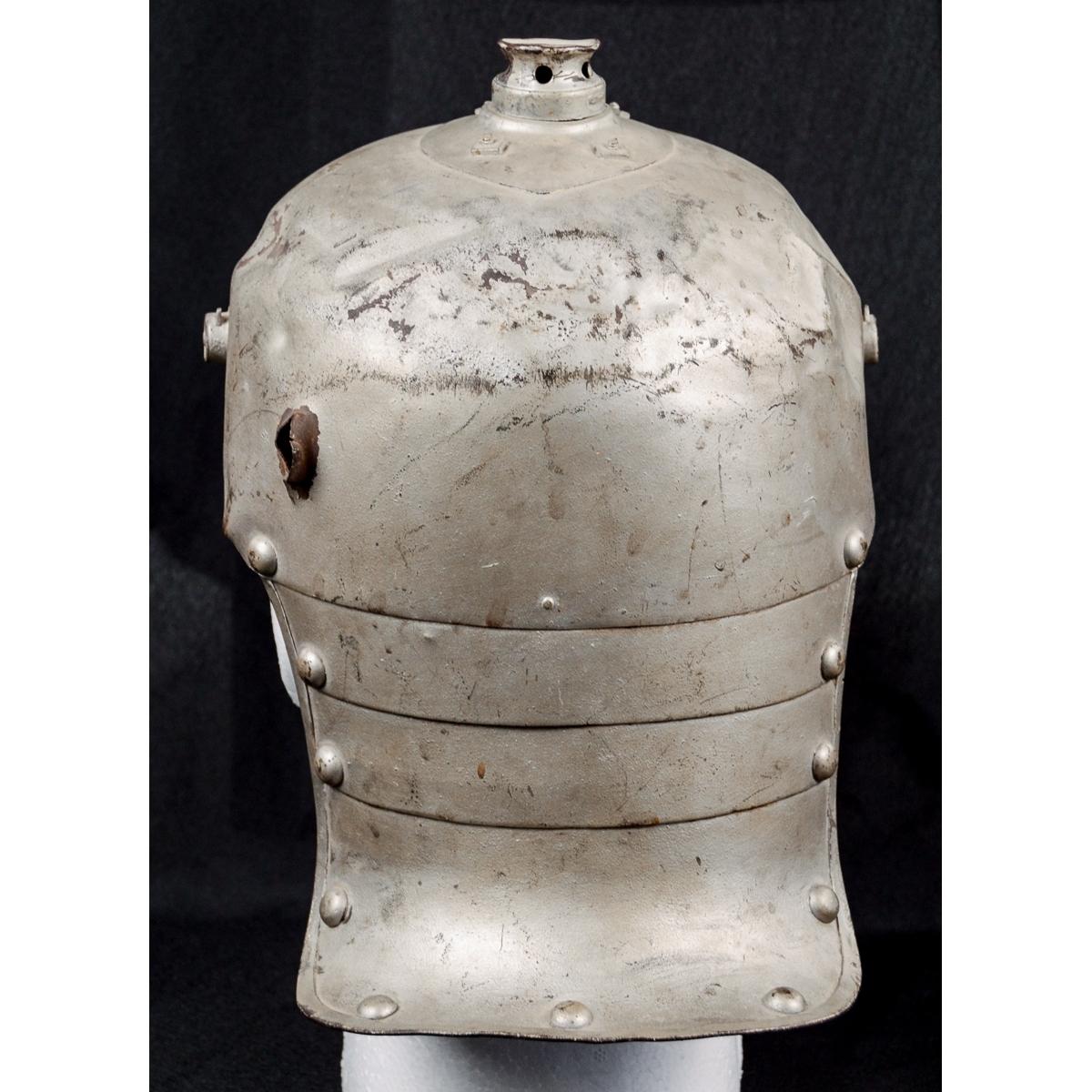 WWI German M15 Metal Pickelhaube w Battle Damage