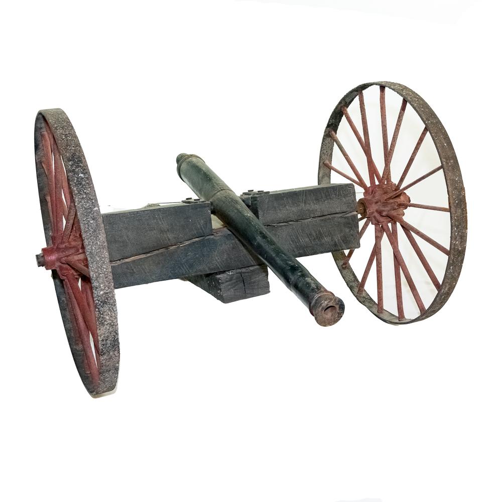 Handmade Civil War 1" Cannon On Steel Wheels