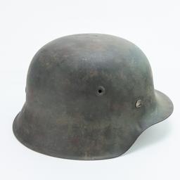 WWII German M-42 Helmet w/Splinter Camo Cover